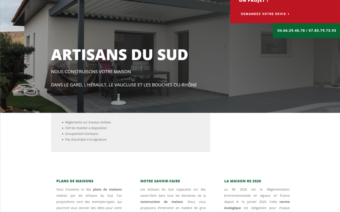 Refonte du site vitrine Artisans du Sud